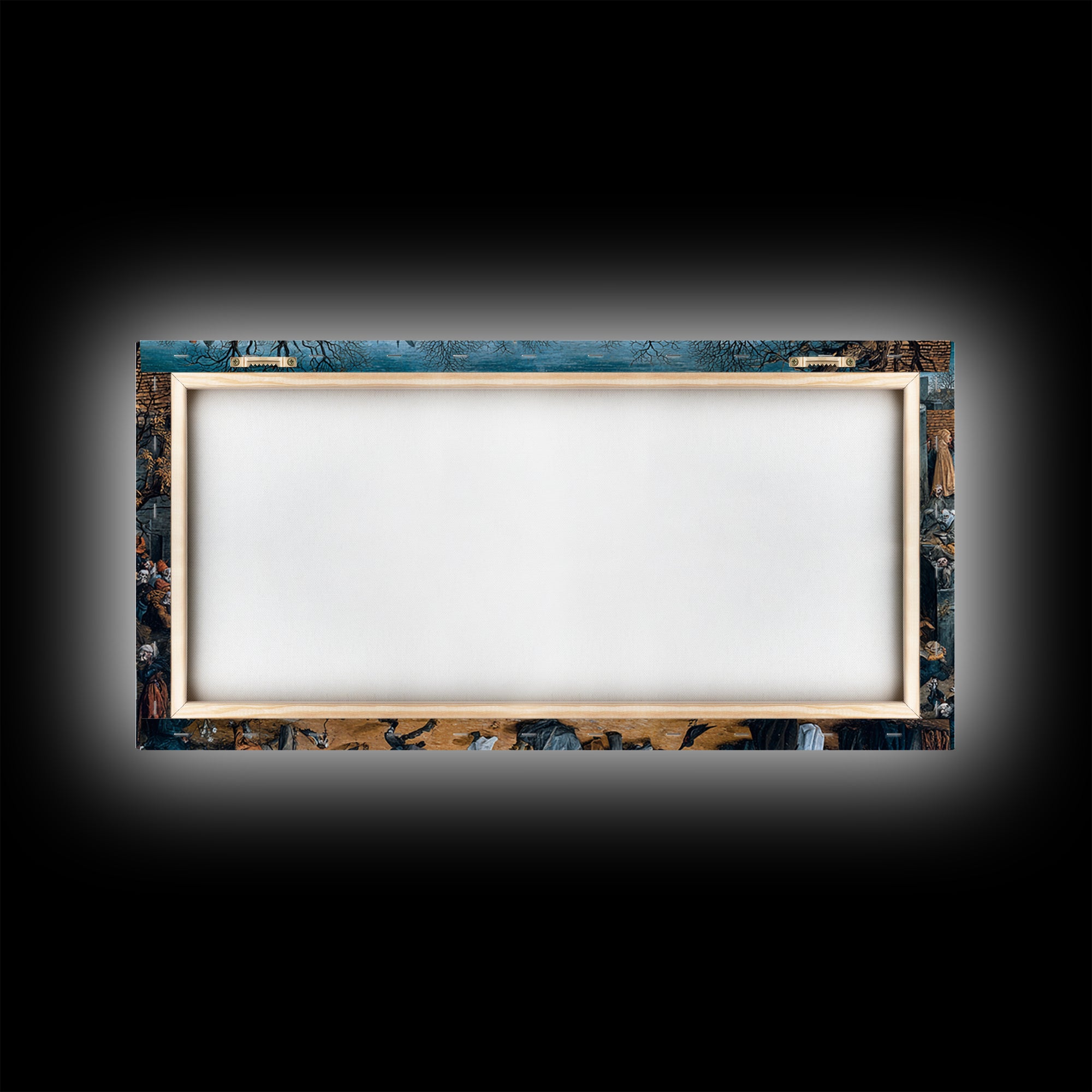 The Graveyard Dance, Northern Renaissance Horror, Wide Panoramic Art, Dark Fantasy Wall Art, Framed Canvas Print