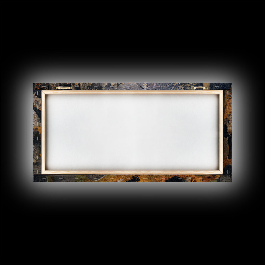 The Graveyard Dance, Danse Macabre Art, Wide Panoramic Art, Macabre Wall Art, Canvas Print, Halloween Wall Art