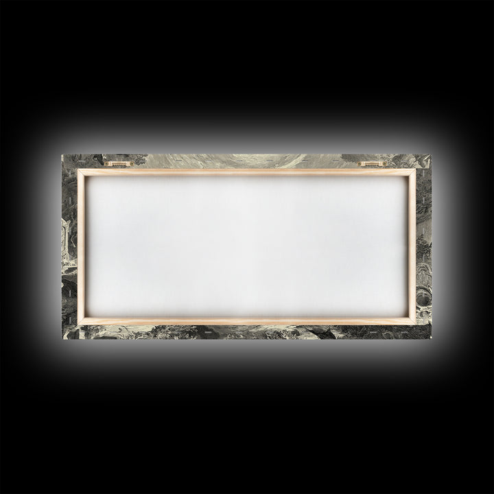 The Graveyard Dance, Baroque Witchcraft Art, Wide Panoramic Art, Gothic Horror Wall Art, Framed Canvas Print, Halloween Wall Art