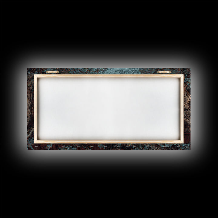 The Haunted Hayride, Medieval Grotesque Art, Wide Panoramic Art, Macabre Wall Art, Framed Canvas Print, Halloween Wall Art
