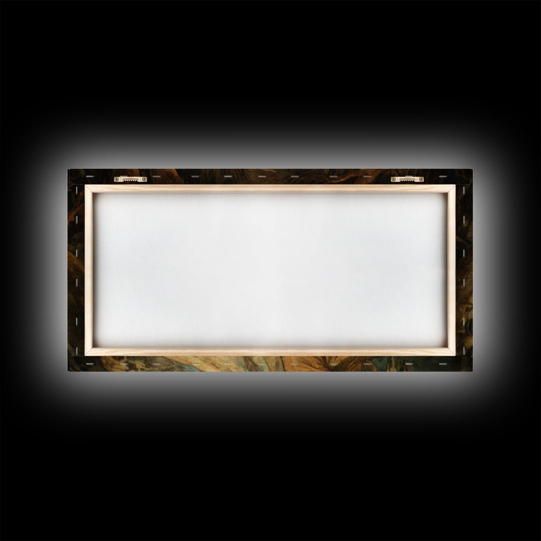 The Haunted Hayride, Ornate Symbolist Art, Wide Panoramic Art, Gothic Horror Wall Art, Framed Canvas Print, Halloween Wall Art