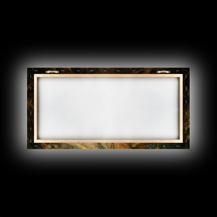 The Haunted Hayride, Ornate Symbolist Art, Wide Panoramic Art, Gothic Horror Wall Art, Framed Canvas Print, Halloween Wall Art