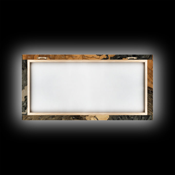 The Haunted Hayride, Gothic Storybook Art, Wide Panoramic Art, Dark Halloween Decor, Framed Canvas Print, Halloween Wall Art