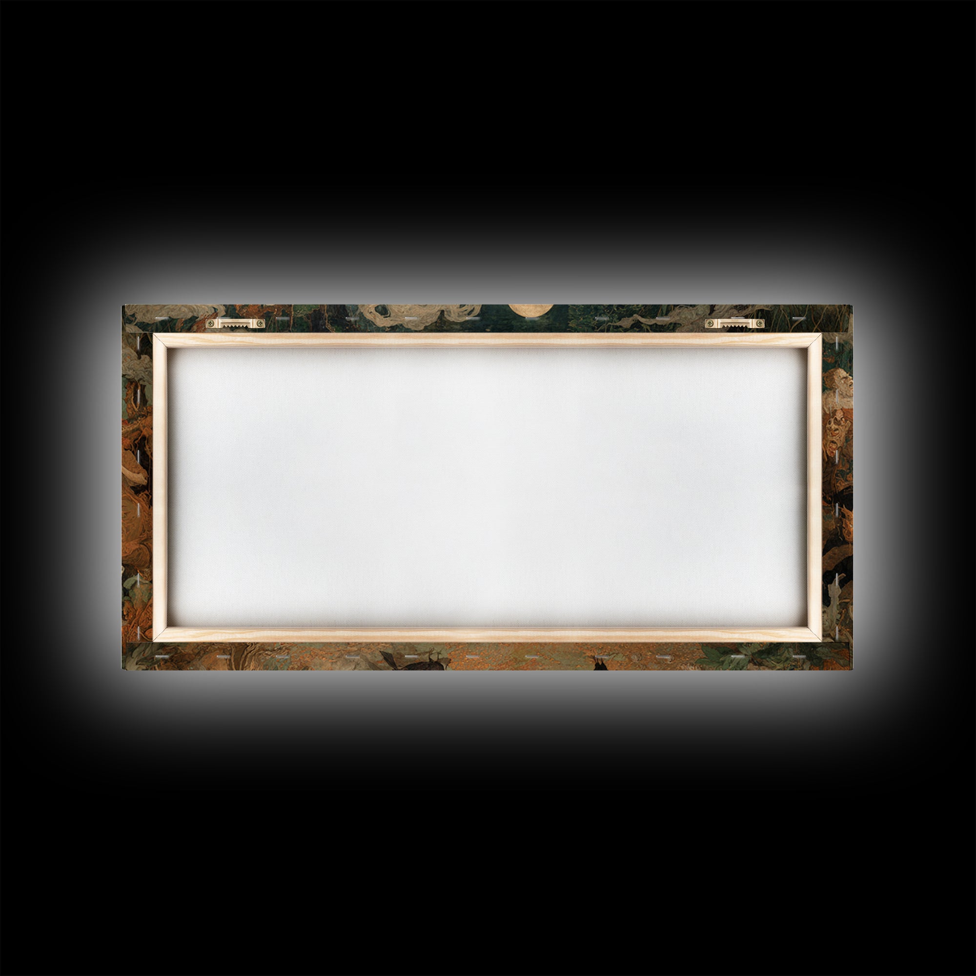 The Zombie Picnic, Northern Renaissance Horror, Wide Panoramic Art, Dark Fantasy Wall Art, Framed Canvas Print, Halloween Wall Art