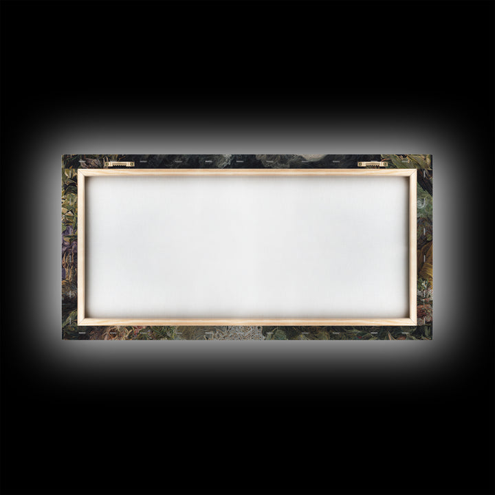 The Zombie Picnic, Dark Renaissance Art, Wide Panoramic Art, Dark Fantasy Wall Art, Framed Canvas Print, Halloween Wall Art