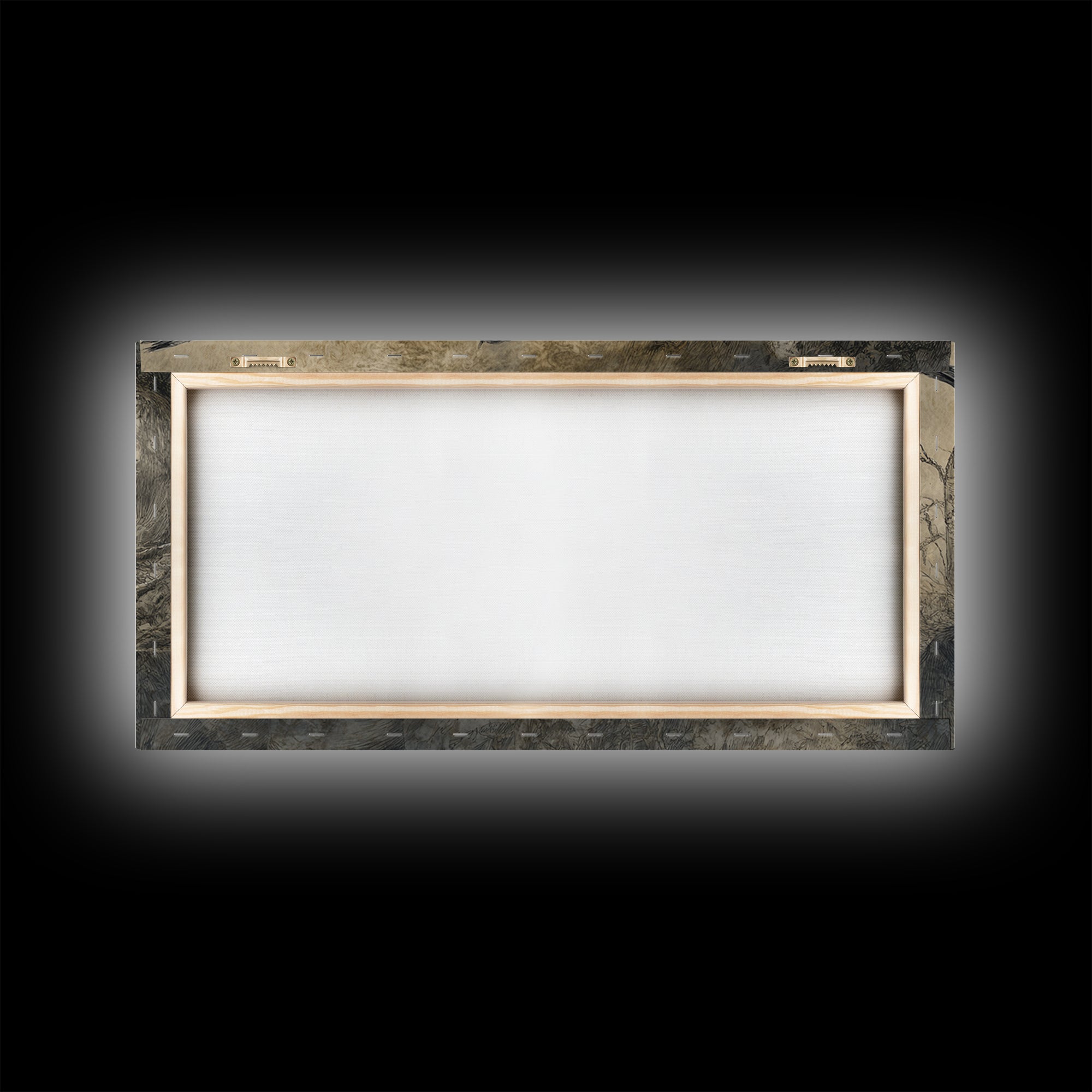 The Zombie Picnic, Symbolist Dream Art, Wide Panoramic Art, Macabre Wall Art, Framed Canvas Print, Halloween Wall Art