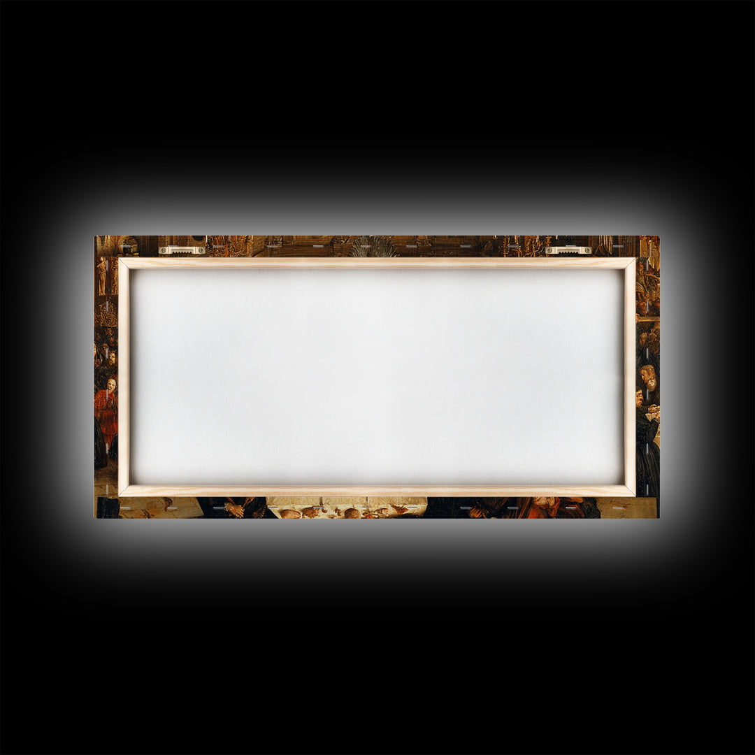 The Vampire Banquet, Northern Renaissance Horror, Wide Panoramic Art, Dark Halloween Decor, Canvas Print, Halloween Wall Art