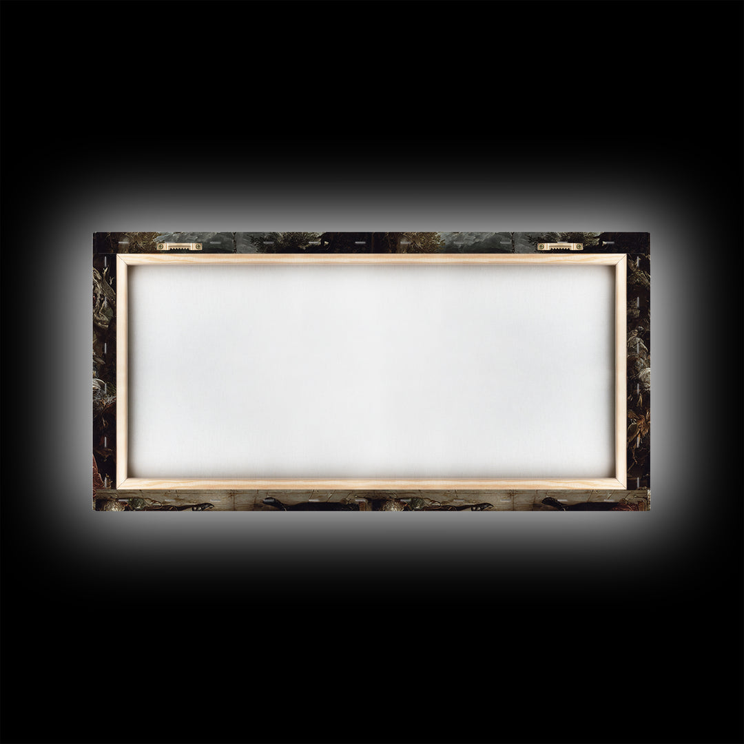 The Vampire Banquet, Baroque Witchcraft Art, Wide Panoramic Art, Dark Fantasy Wall Art, Framed Canvas Print, Halloween Wall Art