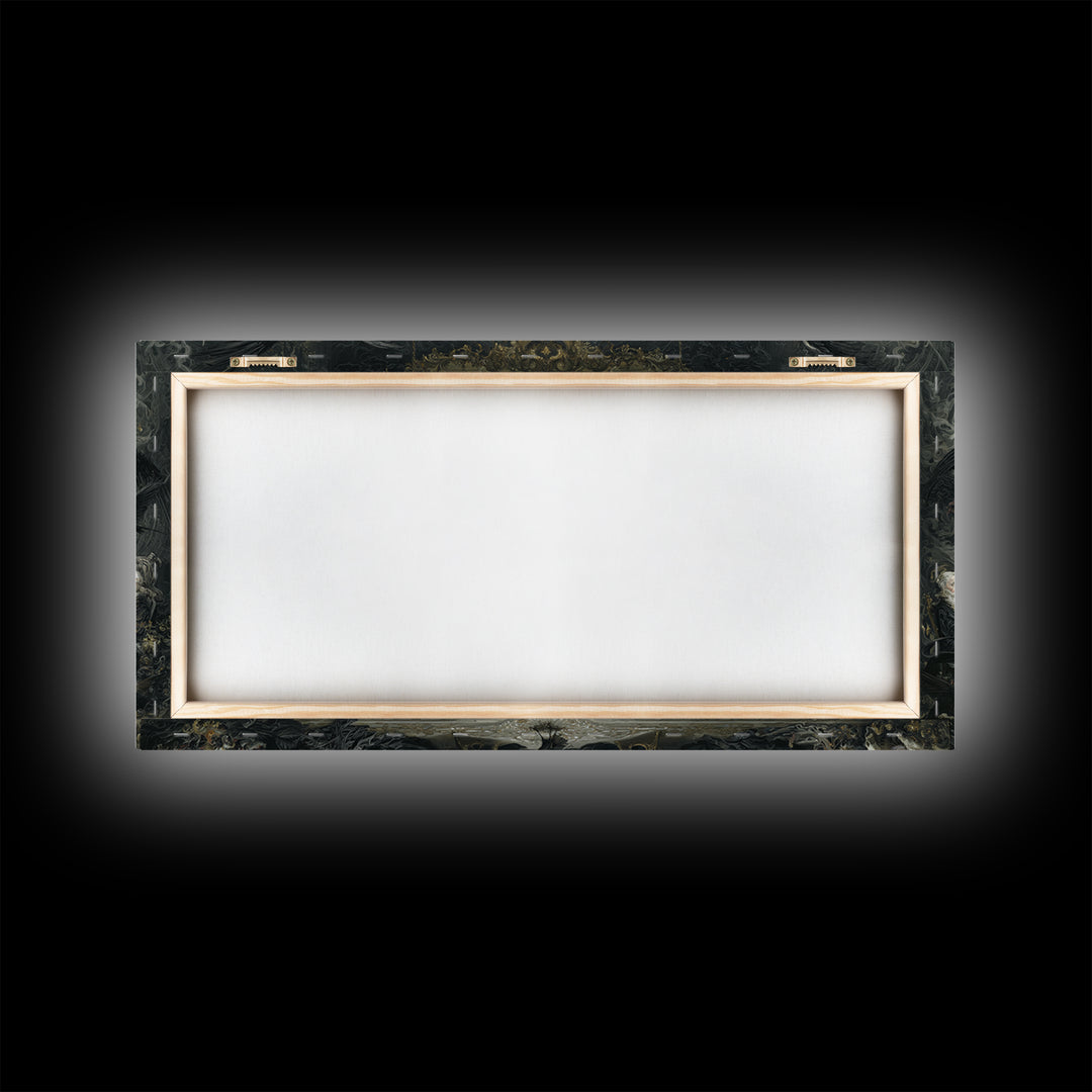 The Vampire Banquet, Visionary Gothic Art, Wide Panoramic Art, Dark Fantasy Wall Art, Canvas Print, Halloween Wall Art