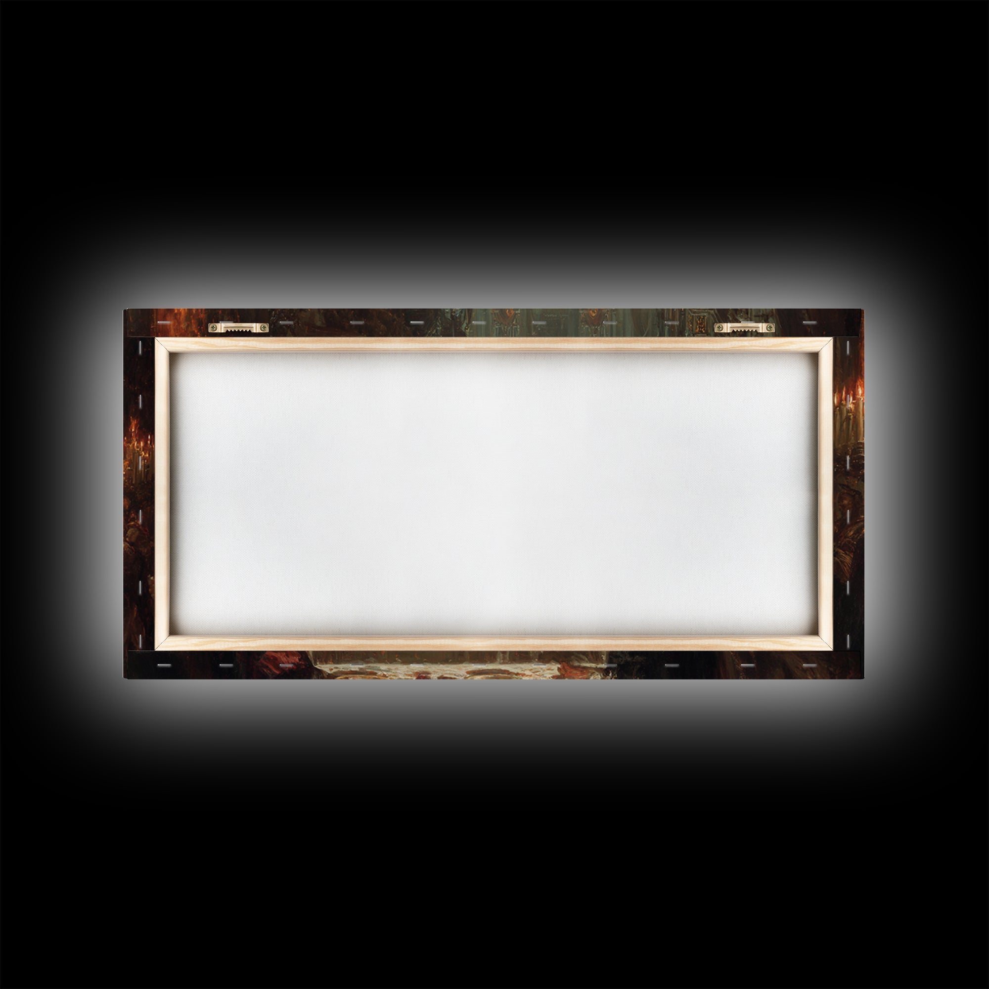 The Vampire Banquet, Apocalyptic Romantic Art, Wide Panoramic Art, Dark Fantasy Wall Art, Framed Canvas Print, Halloween Wall Art