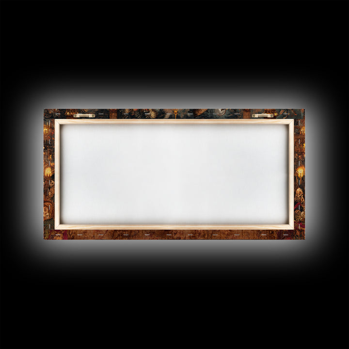 The Vampire Banquet, Grotesque Carnival Art, Wide Panoramic Art, Dark Halloween Decor, Canvas Print, Halloween Wall Art, Spooky Wall Decor