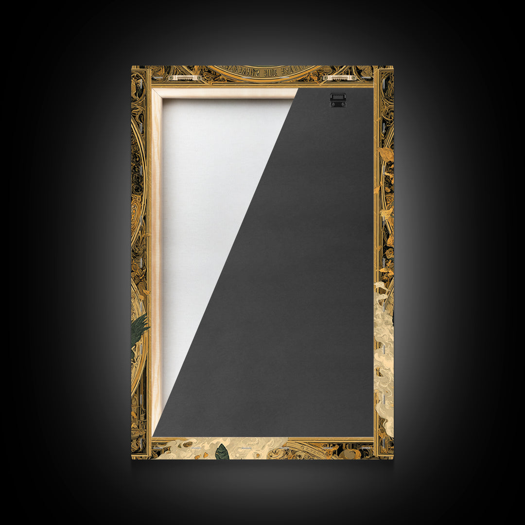 The Thirteenth Bell, Symbolist Death Art, Vertical Wall Art, Dark Fantasy Wall Art, Framed Canvas Print, Halloween Wall Art