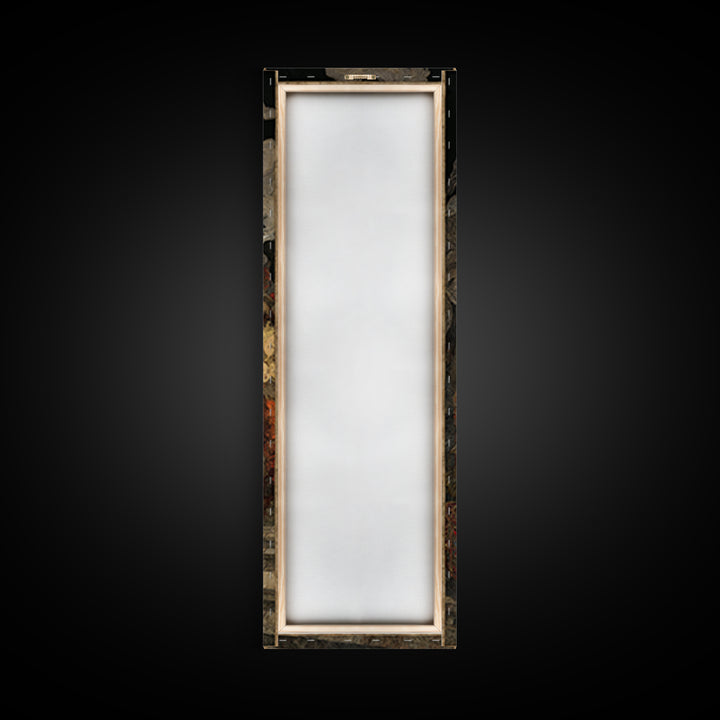 The Ghost Train Arrival, Stained Glass Gothic Art, Tall Narrow Wall Art, Macabre Wall Art, Canvas Print, Halloween Wall Art