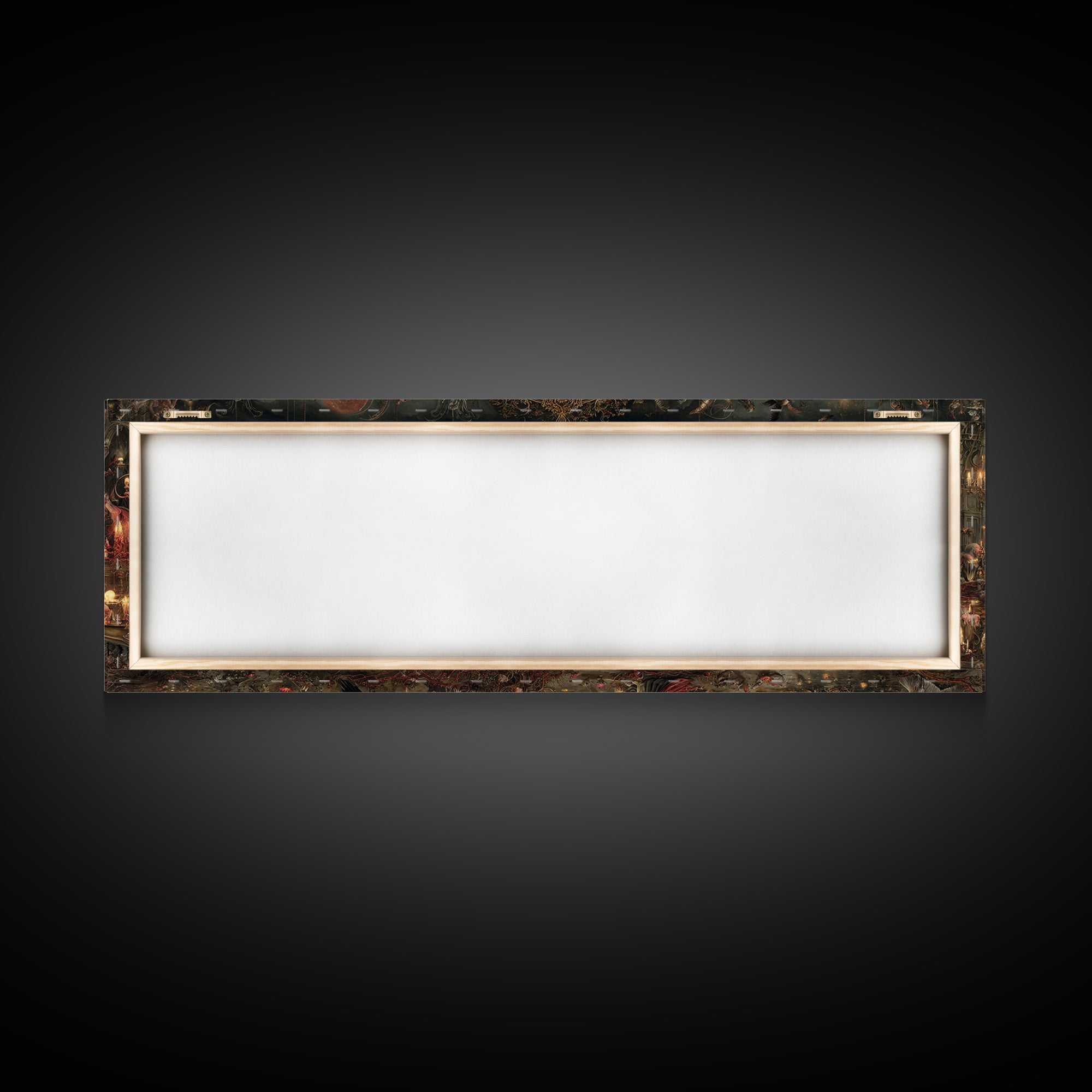 The Cursed Mirror, Medieval Grotesque Art, Extra Wide Wall Art, Dark Fantasy Wall Art, Canvas Print, Halloween Wall Art