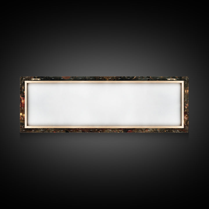 The Cursed Mirror, Medieval Grotesque Art, Extra Wide Wall Art, Dark Fantasy Wall Art, Canvas Print, Halloween Wall Art