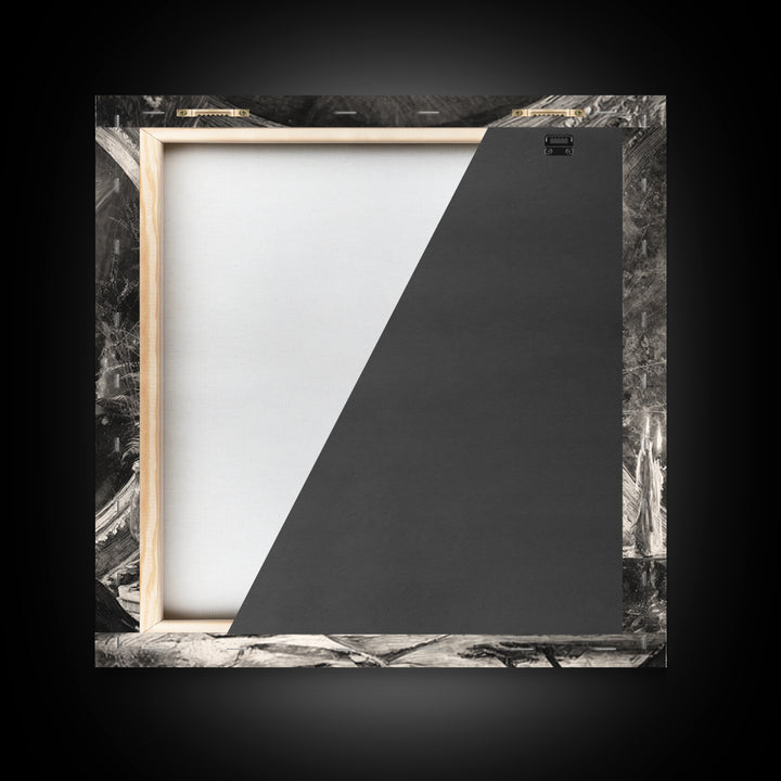 The Cursed Mirror, Symbolist Dream Art, Square Wall Art, Dark Fantasy Wall Art, Canvas Print, Halloween Wall Art, Halloween Decor