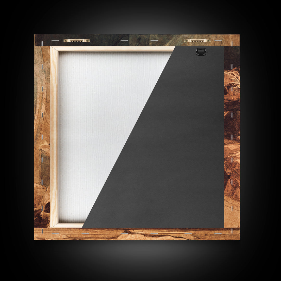 The Cursed Mirror, Decadent Gothic Art, Square Wall Art, Macabre Wall Art, Canvas Print, Halloween Wall Art, Halloween Decor