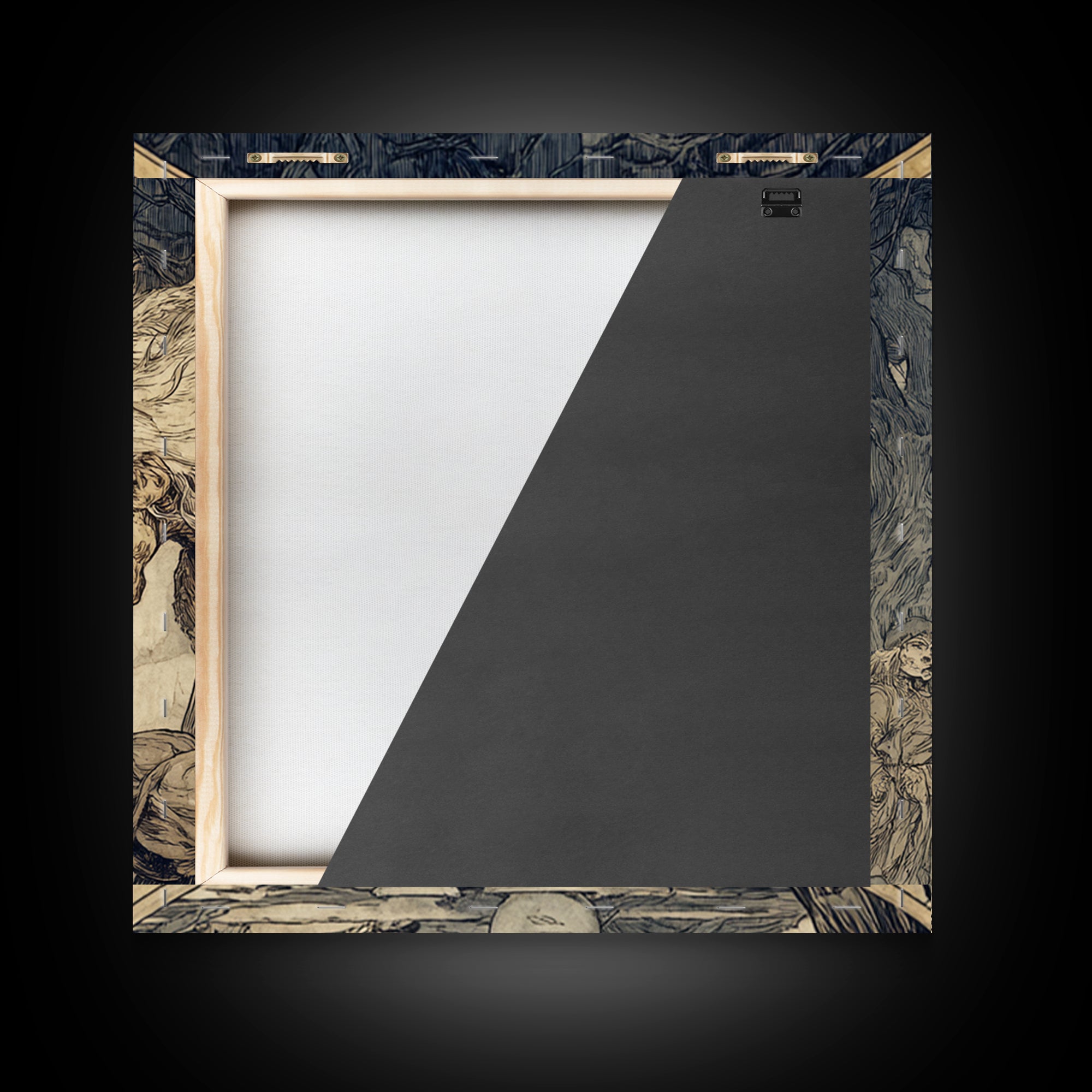 The Cursed Mirror, Gothic Storybook Art, Square Wall Art, Dark Fantasy Wall Art, Framed Canvas Print, Halloween Wall Art