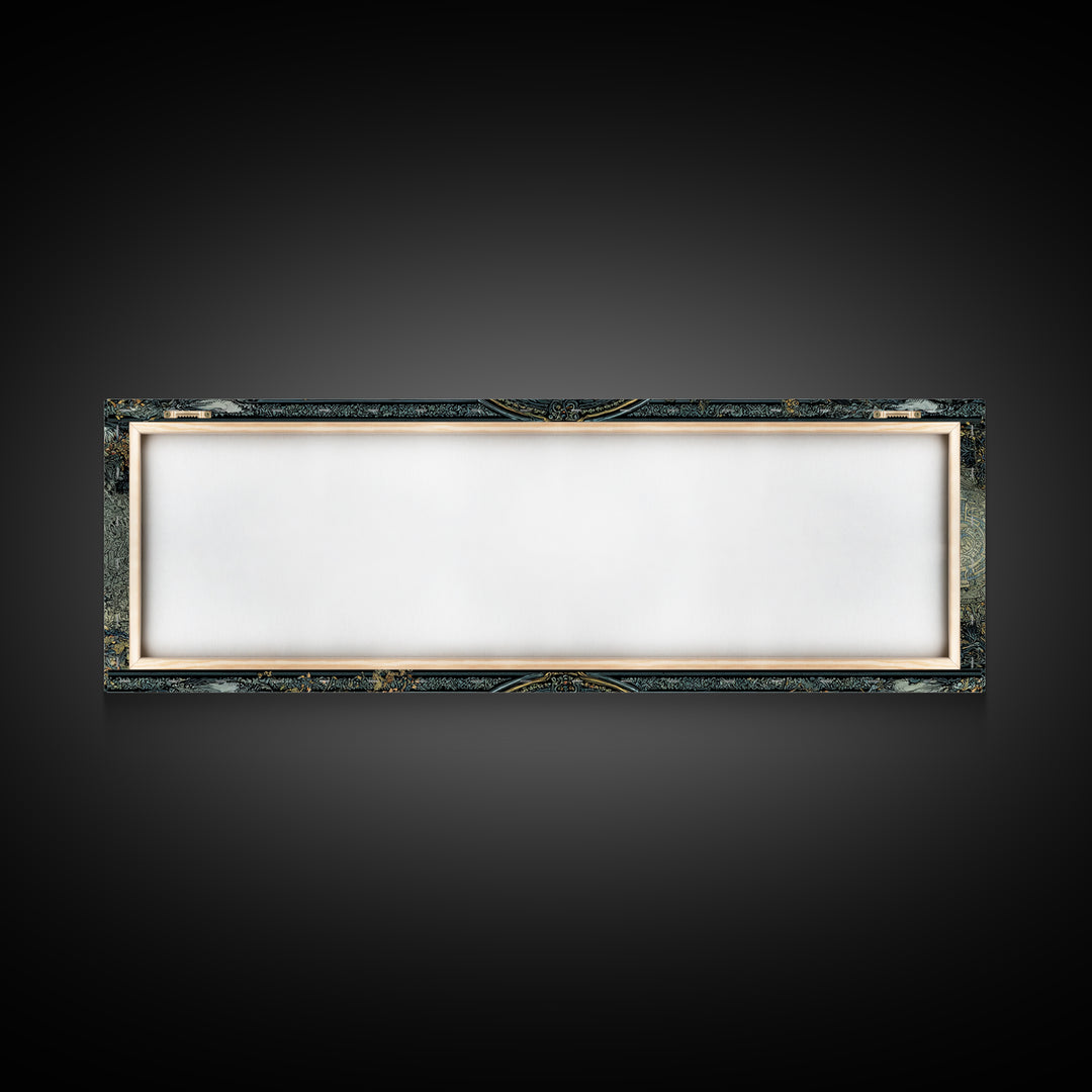 The Cursed Mirror, Stained Glass Gothic Art, Extra Wide Wall Art, Gothic Horror Wall Art, Canvas Print, Halloween Wall Art