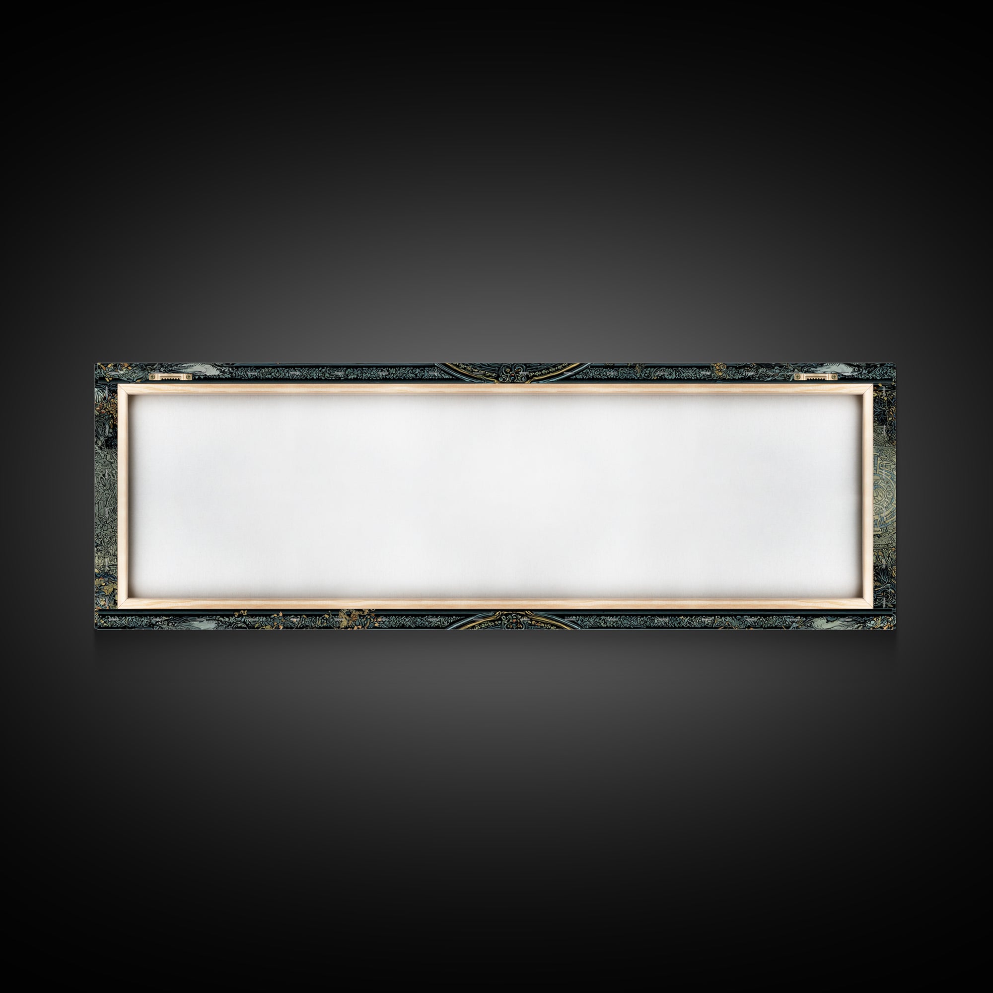 The Cursed Mirror, Stained Glass Gothic Art, Extra Wide Wall Art, Gothic Horror Wall Art, Canvas Print, Halloween Wall Art