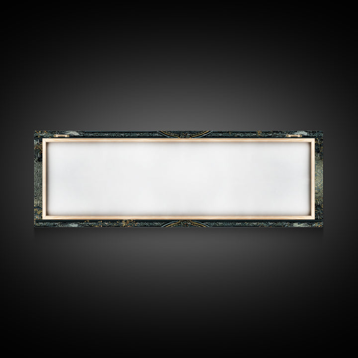 The Cursed Mirror, Stained Glass Gothic Art, Extra Wide Wall Art, Gothic Horror Wall Art, Canvas Print, Halloween Wall Art