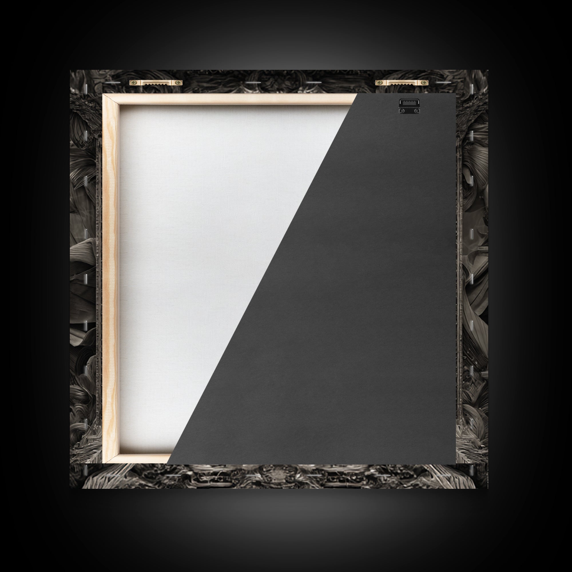 The Cursed Mirror, Biomechanical Horror Art, Square Wall Art, Dark Halloween Decor, Canvas Print, Halloween Wall Art, Macabre Wall Art