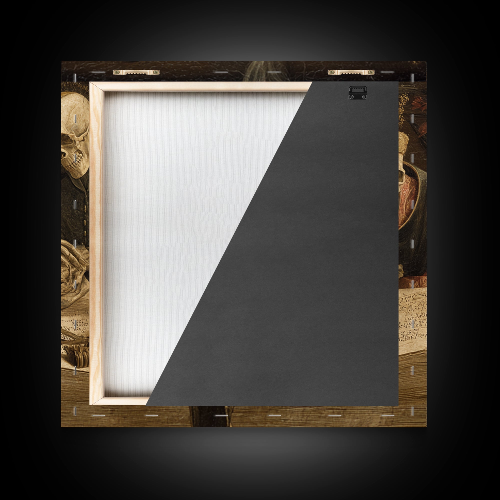The Living Spellbook, Danse Macabre Art, Square Wall Art, Gothic Horror Wall Art, Framed Canvas Print, Halloween Decor