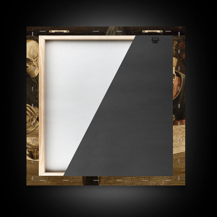 The Living Spellbook, Danse Macabre Art, Square Wall Art, Gothic Horror Wall Art, Framed Canvas Print, Halloween Decor