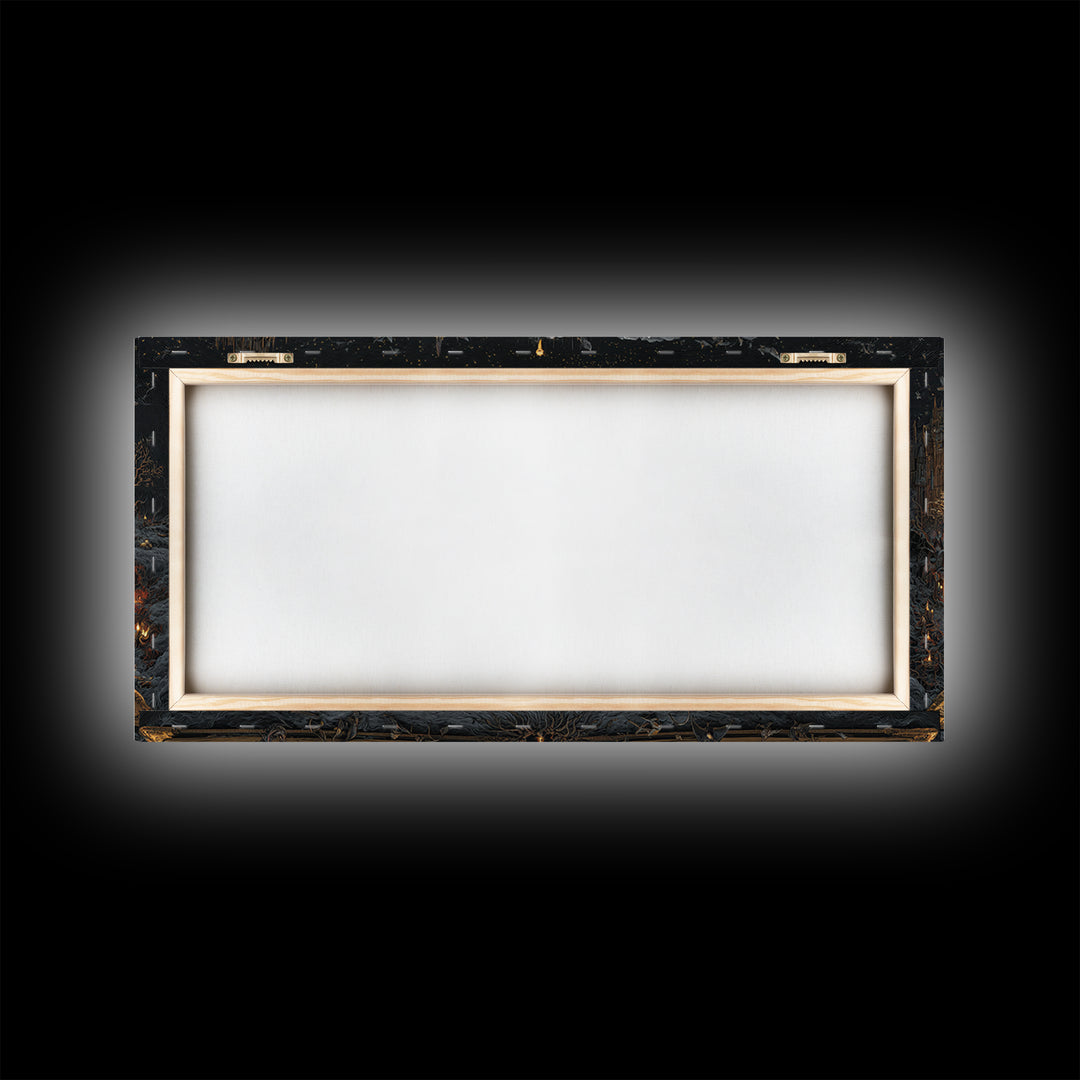 The Living Spellbook, Apocalyptic Romantic Art, Wide Panoramic Art, Gothic Horror Wall Art, Canvas Print, Halloween Wall Art