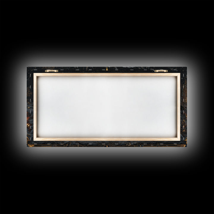 The Living Spellbook, Apocalyptic Romantic Art, Wide Panoramic Art, Gothic Horror Wall Art, Canvas Print, Halloween Wall Art