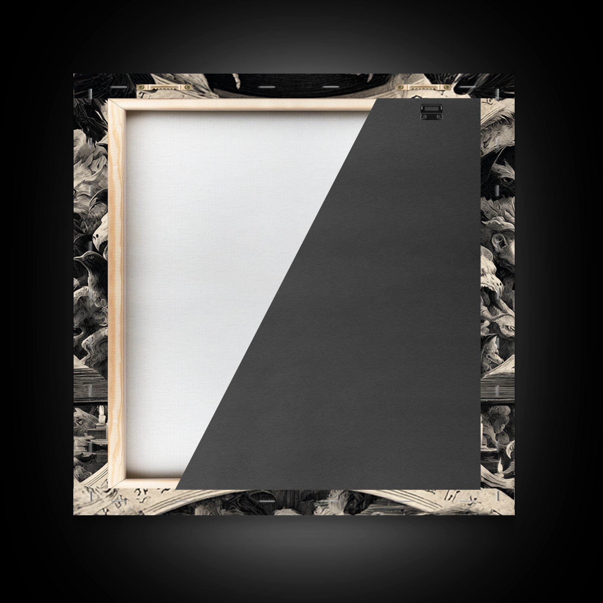 The Living Spellbook, Dark Symbolist Art, Square Wall Art, Dark Halloween Decor, Framed Canvas Print, Halloween Wall Art