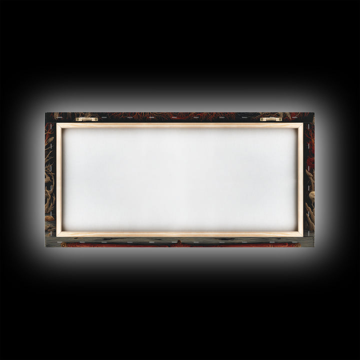 The Living Spellbook, Expressionist Nightmare Art, Wide Panoramic Art, Dark Fantasy Wall Art, Canvas Print, Halloween Wall Art