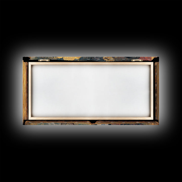 The Living Spellbook, Grotesque Carnival Art, Wide Panoramic Art, Dark Halloween Decor, Framed Canvas Print, Halloween Wall Art