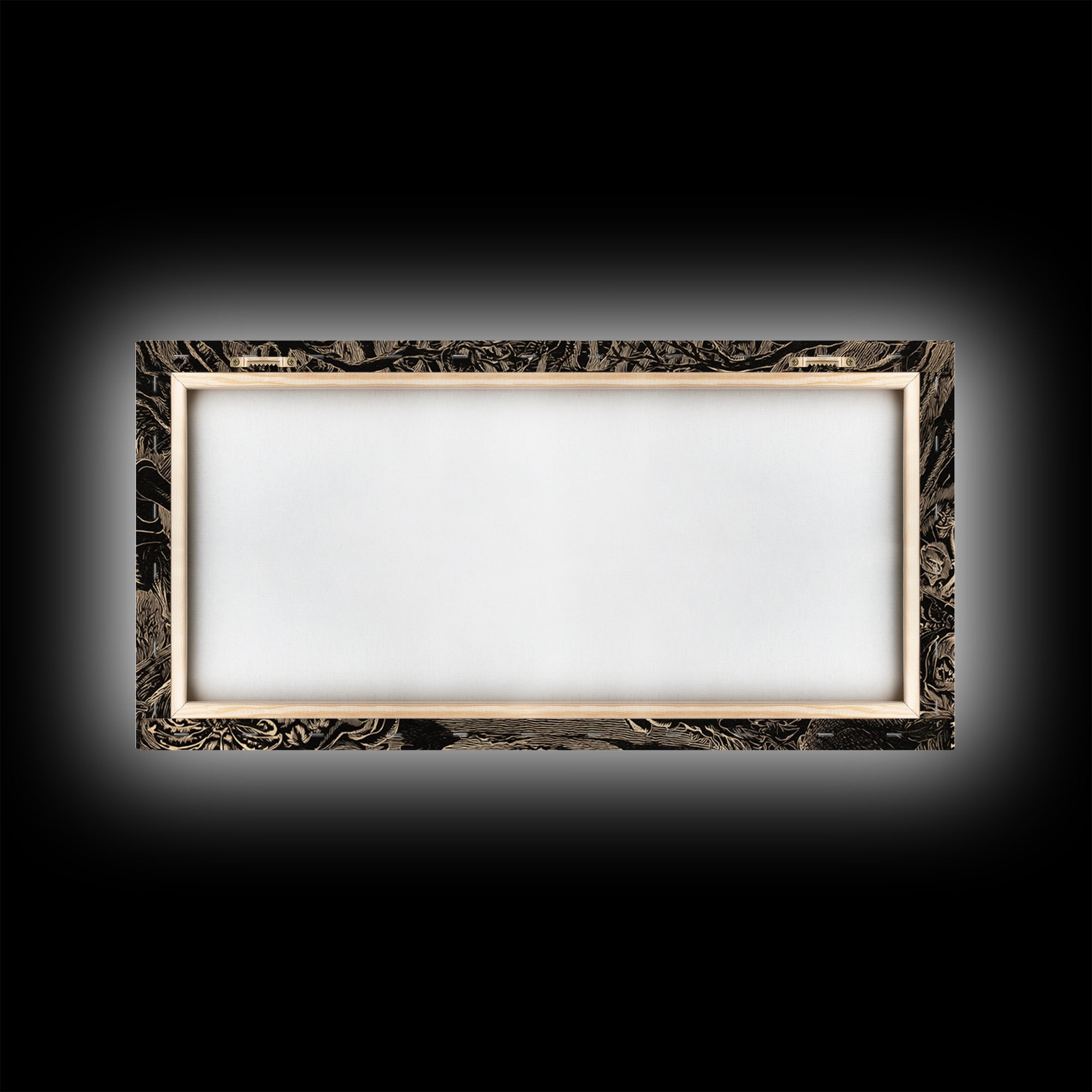 The Living Spellbook, Macabre Folk Print Art, Wide Panoramic Art, Dark Fantasy Wall Art, Framed Canvas Print, Halloween Wall Art