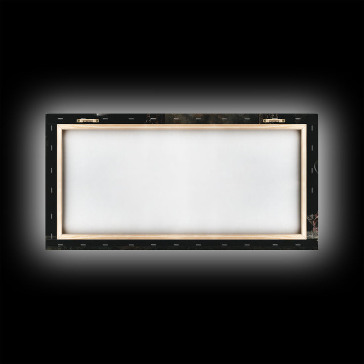 Candle Flame Reflecting Framed Canvas Print, Dark Art, Statement Artwork, Living Room Decor, Fine Art, Nocturne, Wall Decor, DAR-2x1-20