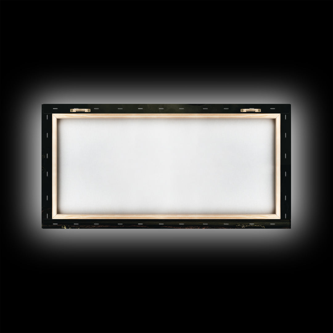 Vampire Inspired Portrait with Pale Dramatic Light Framed Canvas Print, Dark Art, Goth Decor, Living Room Decor, Nocturne, DAR-2x1-81