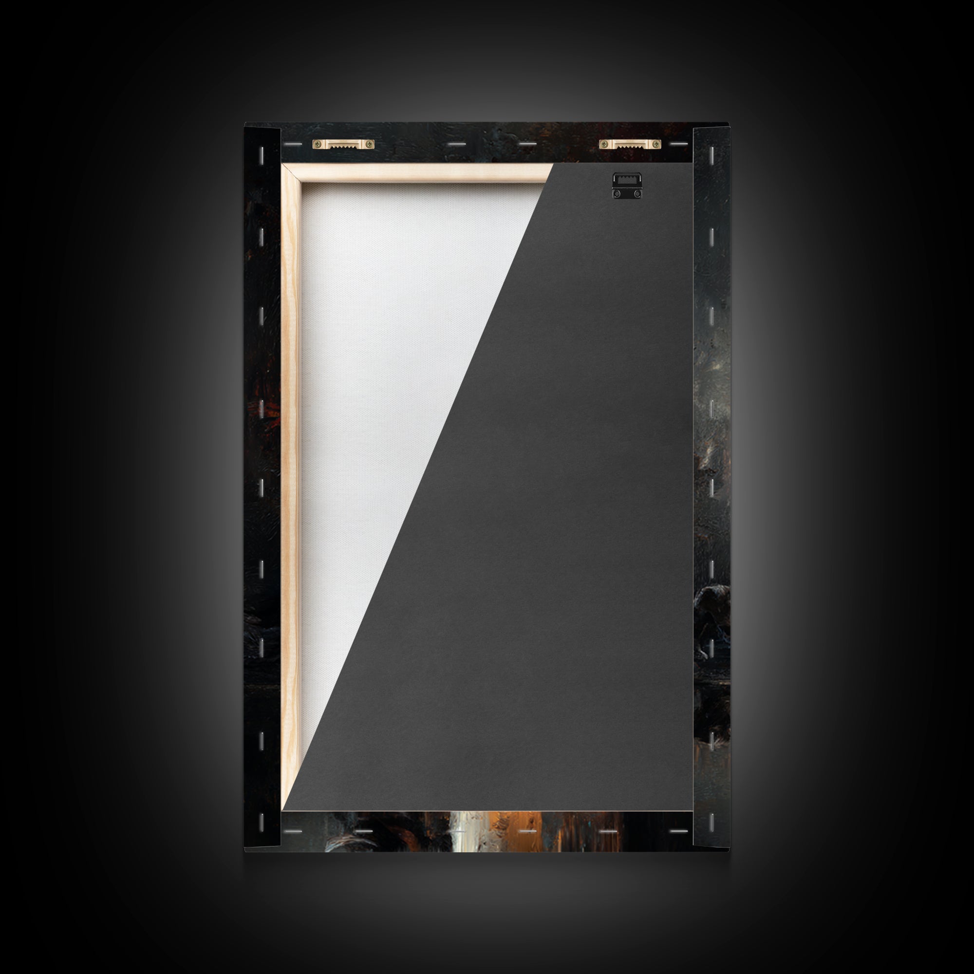 Candle Flame Reflecting Framed Canvas Print, Dark Art, Living Room Decor, Abstract Art, Nocturne, Dark Academia, DAR-2x3-56