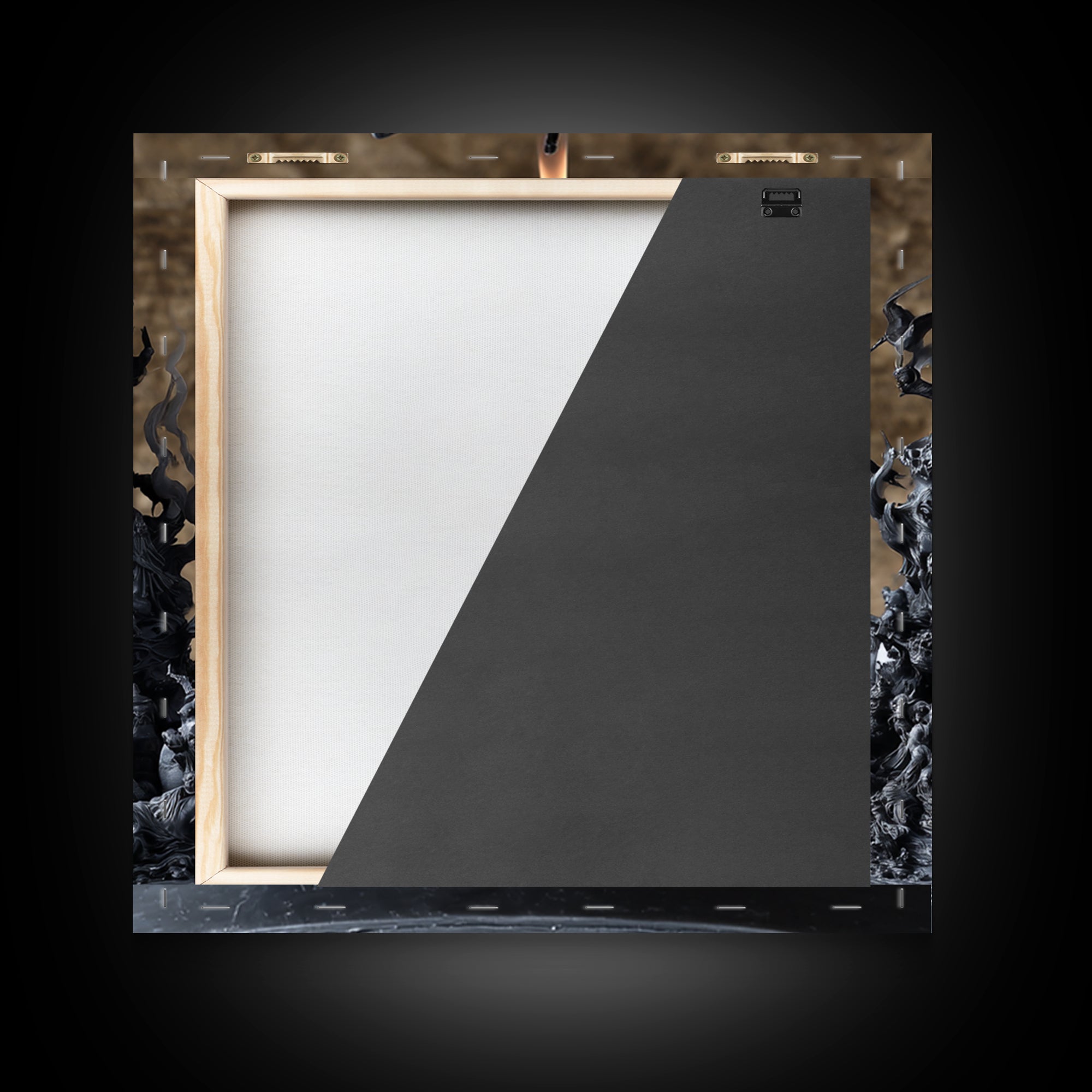 The Black Wax Candle, Baroque Witchcraft Art, Square Wall Art, Dark Fantasy Wall Art, Framed Canvas Print, Halloween Wall Art