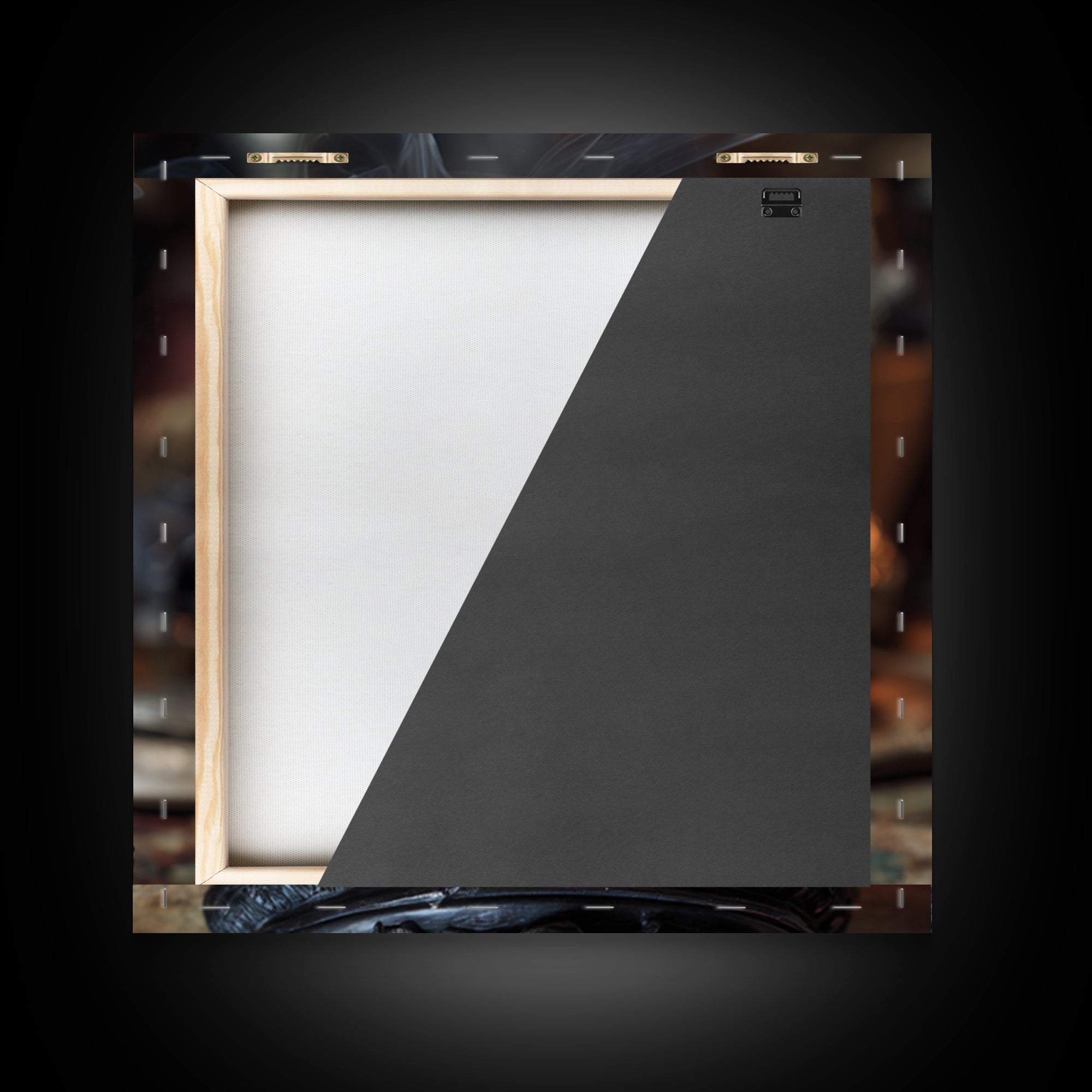 The Black Wax Candle, Ornate Symbolist Art, Square Wall Art, Dark Fantasy Wall Art, Framed Canvas Print, Halloween Wall Art