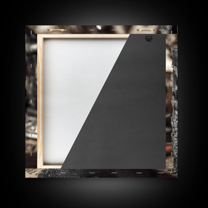 The Black Wax Candle, Dark Symbolist Art, Square Wall Art, Gothic Horror Wall Art, Canvas Print, Halloween Wall Art
