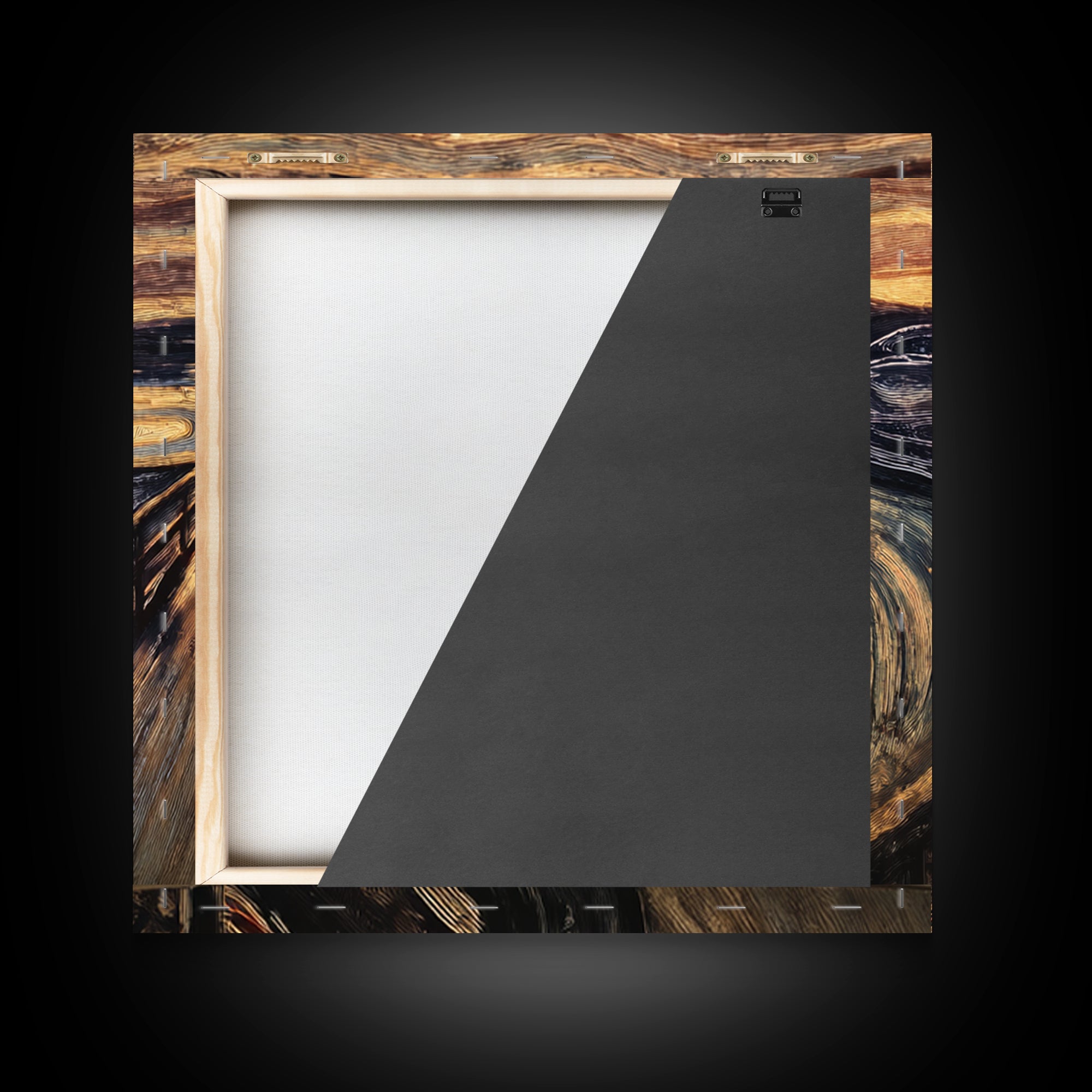 The Black Wax Candle, Expressionist Gothic Art, Square Wall Art, Dark Fantasy Wall Art, Framed Canvas Print, Halloween Wall Art