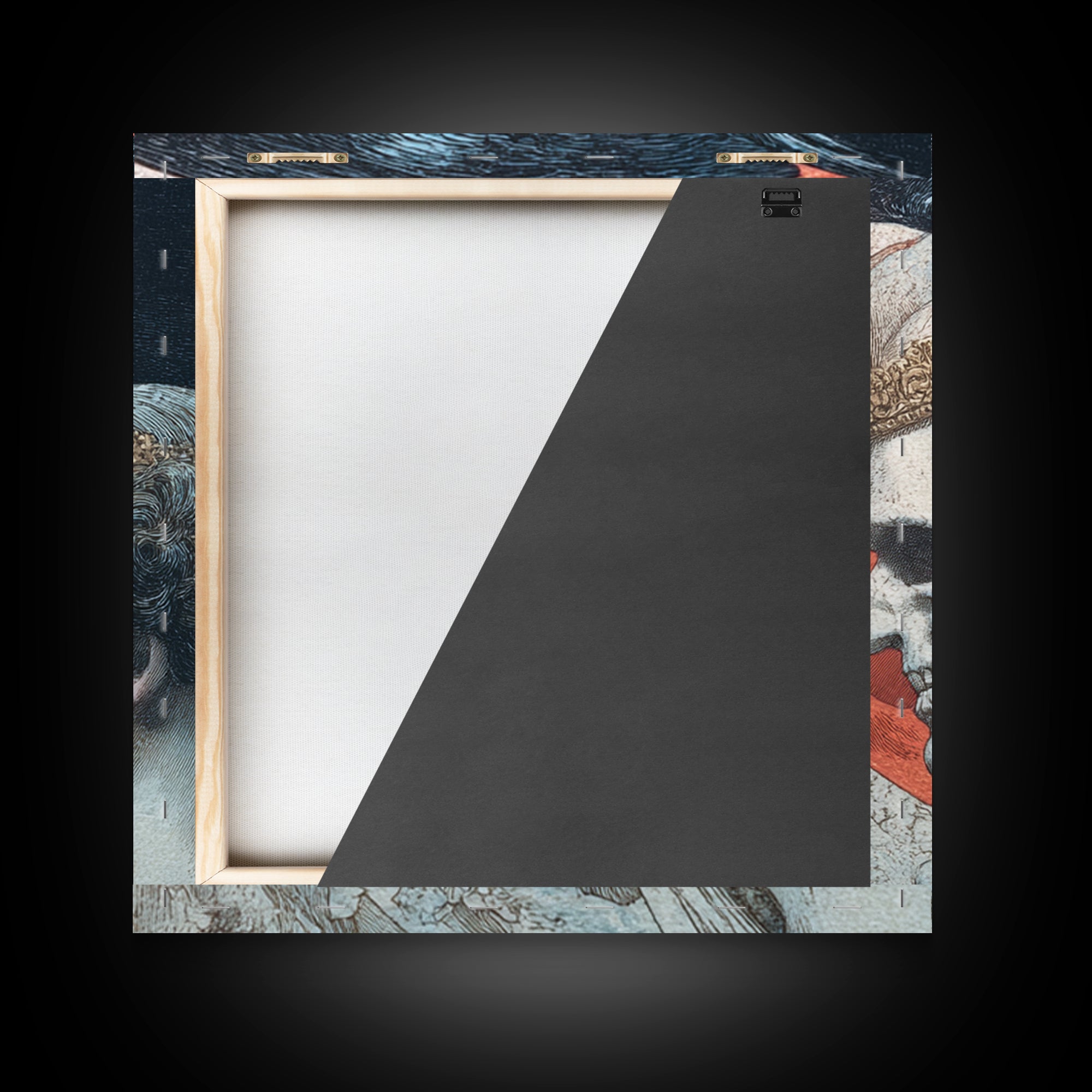 The Coffin Key, Symbolist Death Art, Square Wall Art, Dark Halloween Decor, Framed Canvas Print, Halloween Wall Art