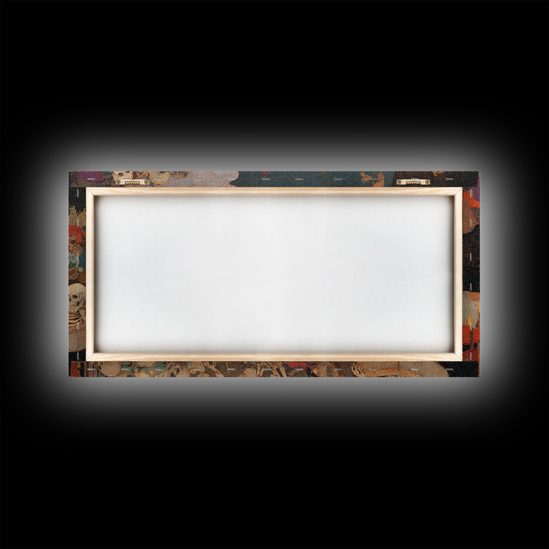 The Coffin Key, Grotesque Carnival Art, Wide Panoramic Art, Macabre Wall Art, Canvas Print, Halloween Wall Art, Gothic Home Decor