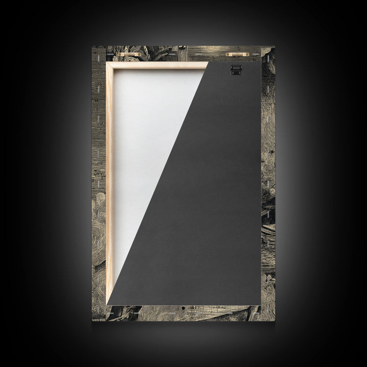 The Antique Spirit Board, Renaissance Engraving Art, Vertical Wall Art, Dark Fantasy Wall Art, Canvas Print, Halloween Wall Art