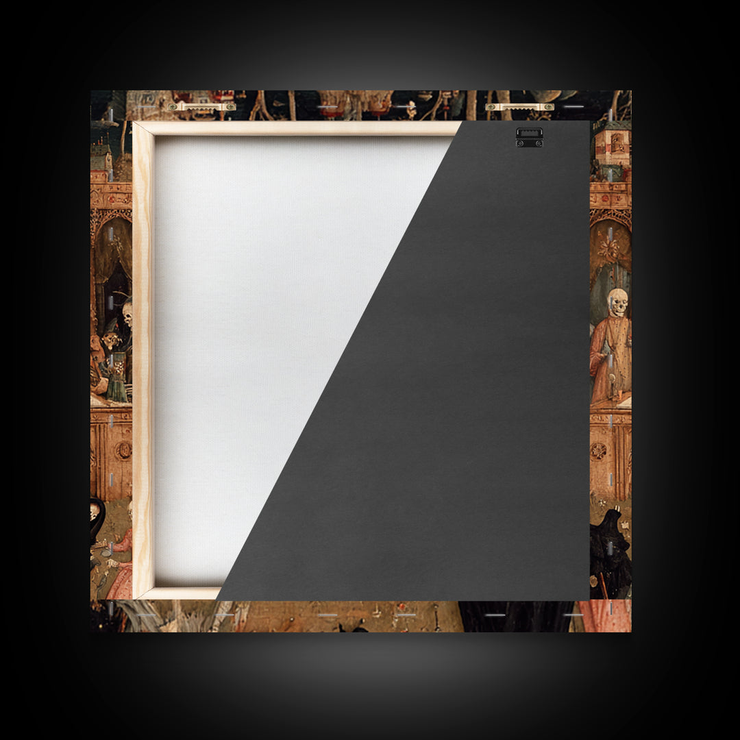 The Antique Spirit Board, Danse Macabre Art, Square Wall Art, Dark Fantasy Wall Art, Framed Canvas Print