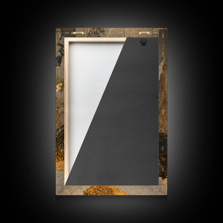The Witch'S Broom, Symbolist Death Art, Vertical Wall Art, Macabre Wall Art, Framed Canvas Print, Halloween Wall Art