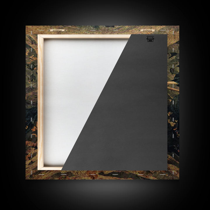 The Witch'S Broom, Dark Symbolist Art, Square Wall Art, Dark Fantasy Wall Art, Framed Canvas Print, Halloween Wall Art