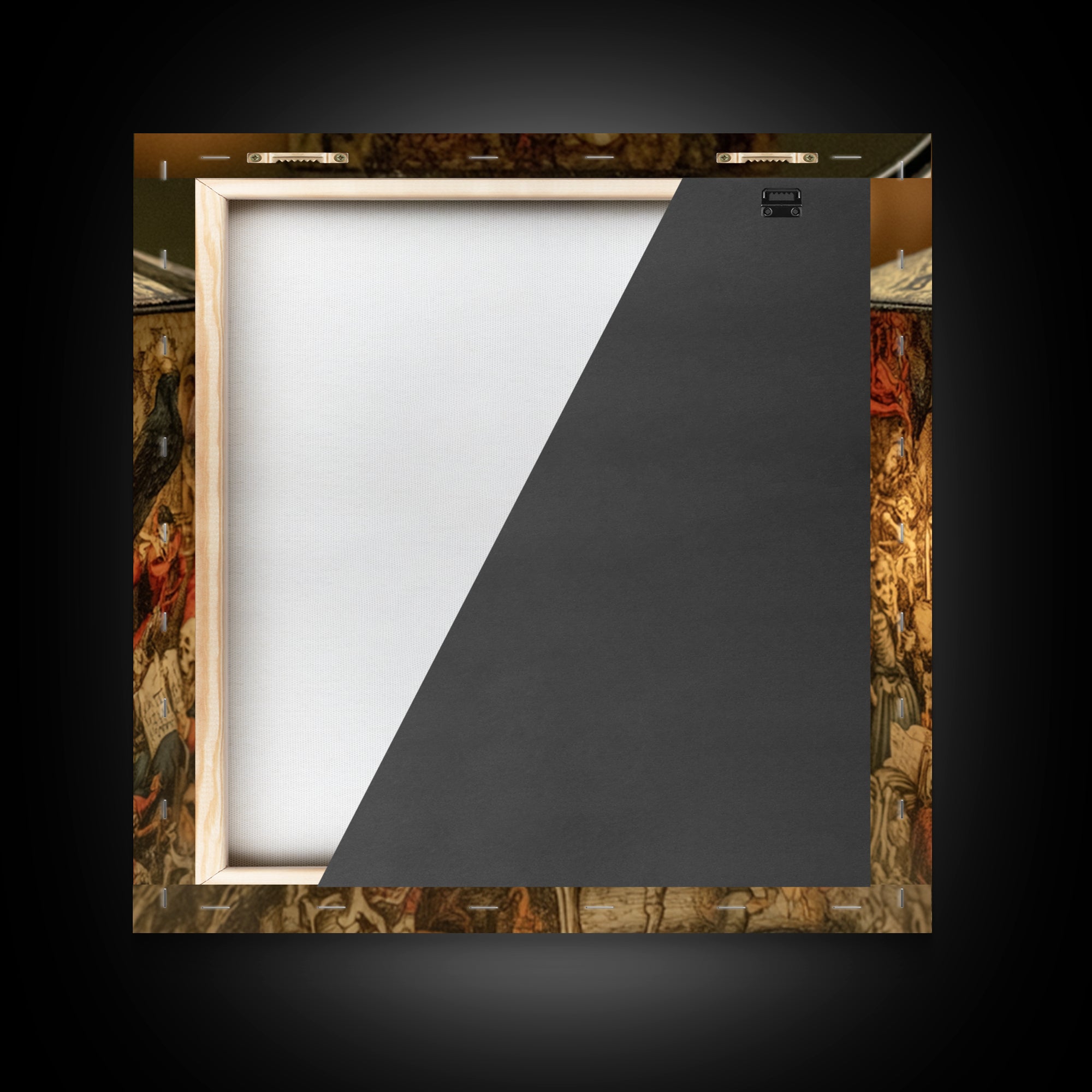 The Bone-Handled Lantern, Danse Macabre Art, Square Wall Art, Macabre Wall Art, Canvas Print, Halloween Wall Art