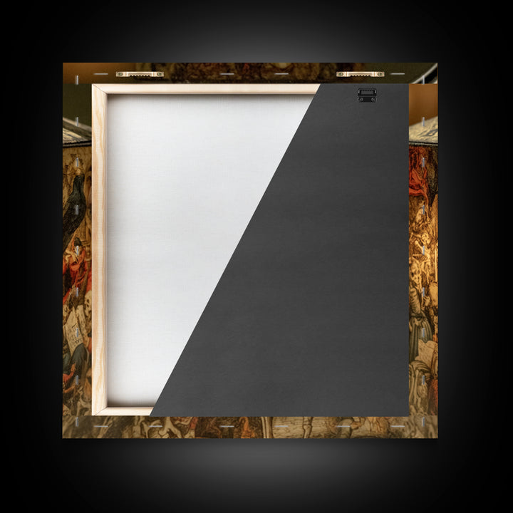 The Bone-Handled Lantern, Danse Macabre Art, Square Wall Art, Macabre Wall Art, Canvas Print, Halloween Wall Art