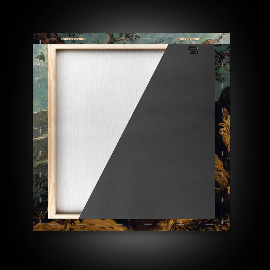 The Bone-Handled Lantern, Baroque Witchcraft Art, Square Wall Art, Macabre Wall Art, Canvas Print, Halloween Wall Art, Horror Wall Art